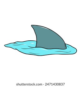 shark fin illustration isoalted vector