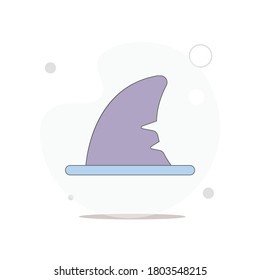 shark fin isolated vector flat illustration on white background