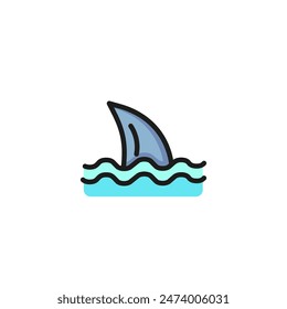 Shark fin line icon. Danger, animal, sea. Predator concept. Vector illustration can be used for topics like wildlife, ocean, aggression