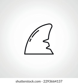 Shark fin line icon, Shark fin outline icon