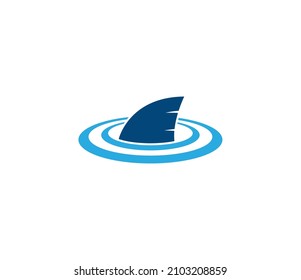 Shark Fin logo. Shark Fin above the water. Vector logo design template