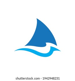 Shark fin logo design illustration design