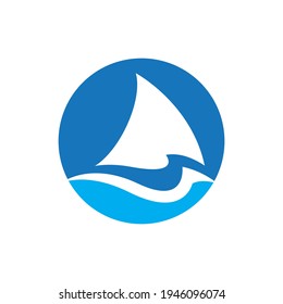 Shark fin logo design illustration