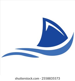 Shark fin logo design illustration.