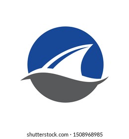 Shark fin logo design template vector illustration