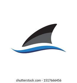 Shark Fin Logo Design Template Vector Illustration