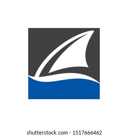 Shark fin logo design template vector illustration