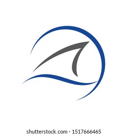 Shark fin logo design template vector illustration