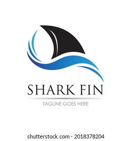 Shark fin logo design template. Vector illustration