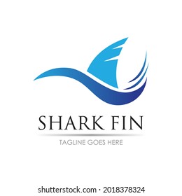 Shark fin logo design template. Vector illustration