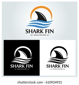 Shark fin logo design template. Vector illustration