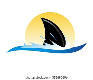 shark fin logo icon vector