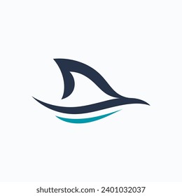 Shark fin logo symbol vector illustration 