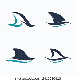 Shark fin logo symbol vector illustration 