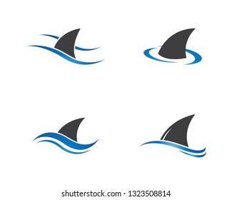 Shark Fin Logo Template Vector Icon Stock Vector (Royalty Free) 1323508814