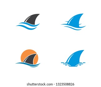 Shark fin logo template vector icon illustration design 