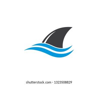 Shark fin logo template vector icon illustration design 