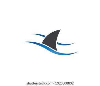 Shark fin logo template vector icon illustration design 