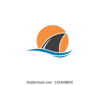 Shark fin logo template vector icon illustration design 