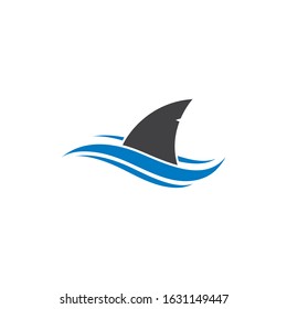 Shark fin logo template vector icon illustration design 