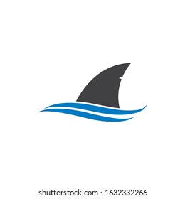 Shark fin logo template vector icon illustration design 