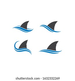 Shark fin logo template vector icon illustration design 
