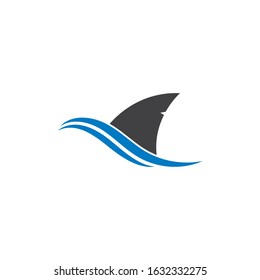 Shark fin logo template vector icon illustration design 