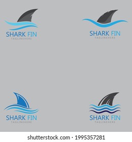 Shark fin logo template vector icon illustration design