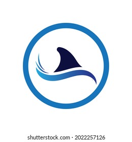 Shark fin logo template vector icon illustration design