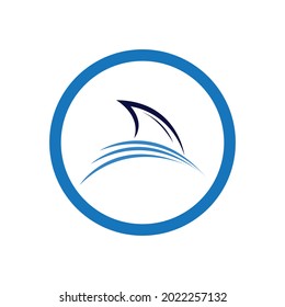 Logo-Vorlage für Haifischflossen, Vektorsymbol - Design
