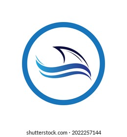 Shark fin logo template vector icon illustration design