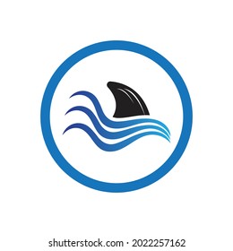 Shark fin logo template vector icon illustration design