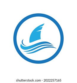 Shark fin logo template vector icon illustration design