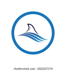 Shark fin logo template vector icon illustration design