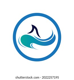 Logo-Vorlage für Haifischflossen, Vektorsymbol - Design