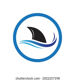 Shark fin logo template vector icon illustration design