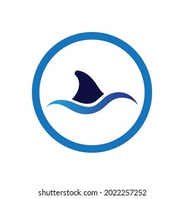 Shark fin logo template vector icon illustration design