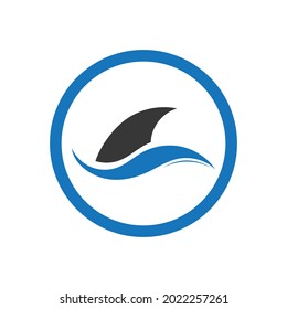 Shark fin logo template vector icon illustration design