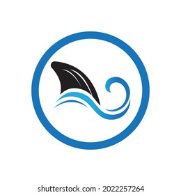 Shark fin logo template vector icon illustration design