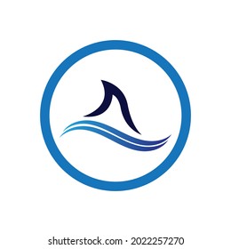 Shark fin logo template vector icon illustration design