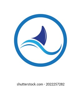 Shark fin logo template vector icon illustration design