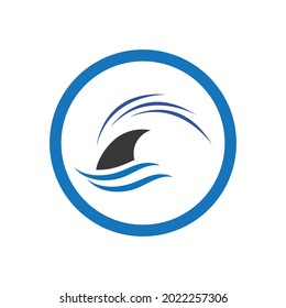 Shark fin logo template vector icon illustration design