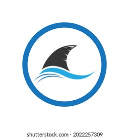Shark fin logo template vector icon illustration design