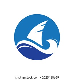 Shark fin logo template vector icon illustration design