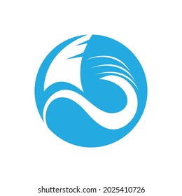 Shark fin logo template vector icon illustration design