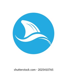 Shark fin logo template vector icon illustration design