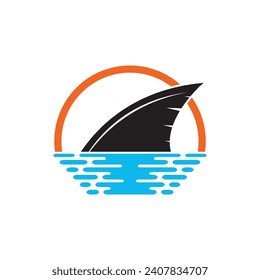 Shark fin logo template vector icon illustration design