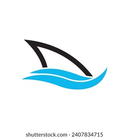 Shark fin logo template vector icon illustration design