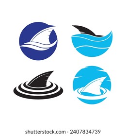Shark fin logo template vector icon illustration design