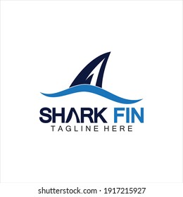 Logo für Haifischflossen, Vektorgrafik-Design-Vorlage.Logo-Vorlage für Vektorgrafik
